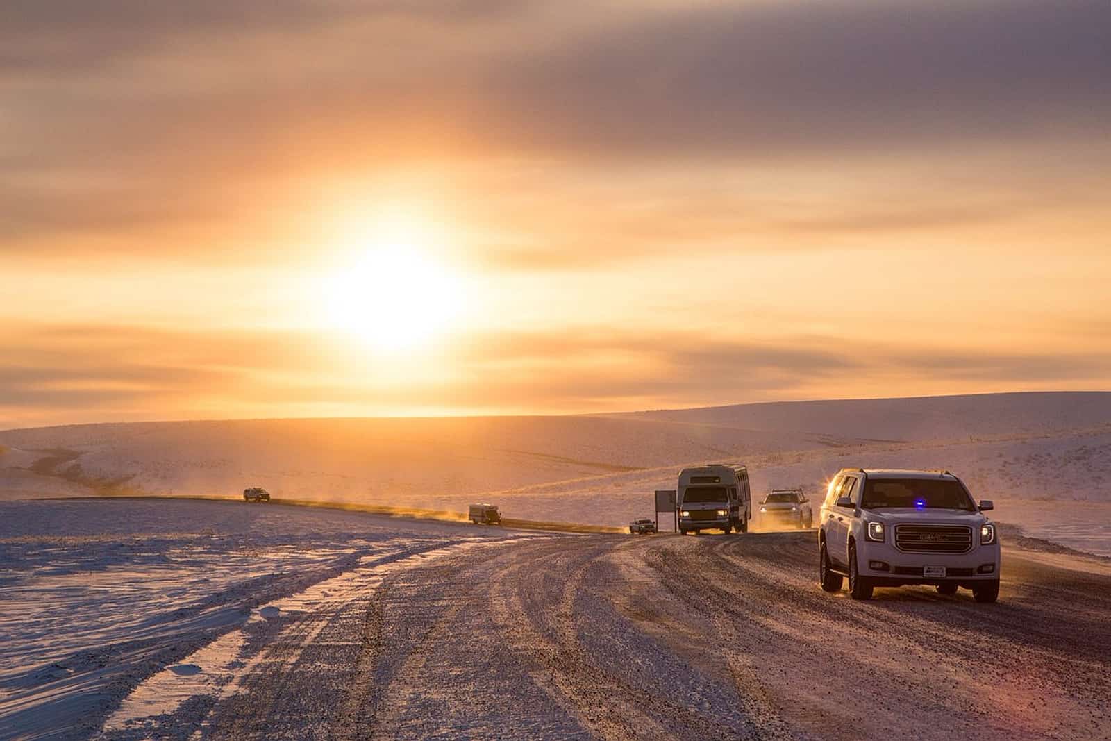 Lange erwartet ist der Inuvik Tuktoyaktuk Highway (ITH) seit November 2017 in Betrieb. Foto Government of Northwest Territories 