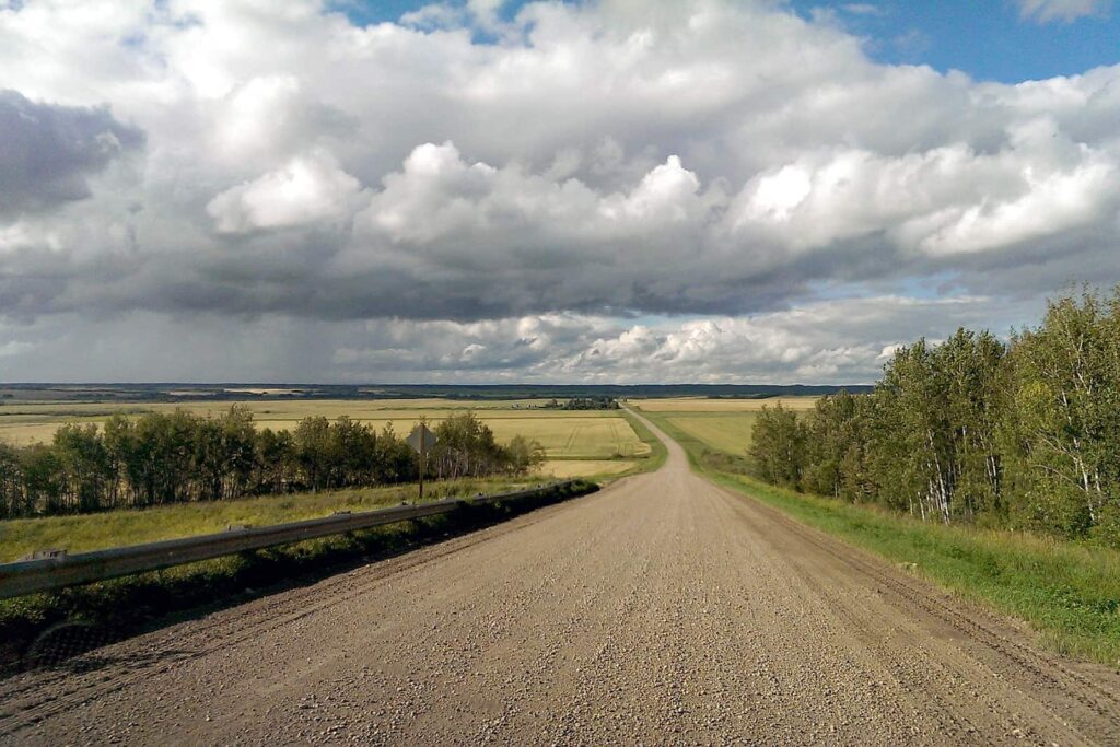 Einsame Straße in Manitoba. Foto Arte / © Florianfilm